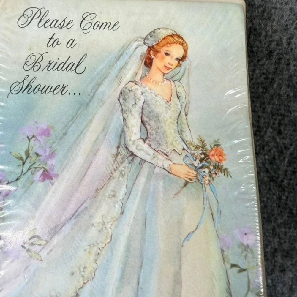 Vintage American Greetings Bridal Shower Invitations 8 Count Bride Illustration